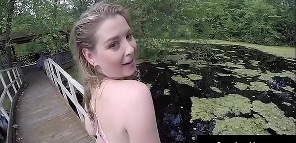  Silky Star Sunny Lane Plays With Her Pussy OutDoors By Pond!